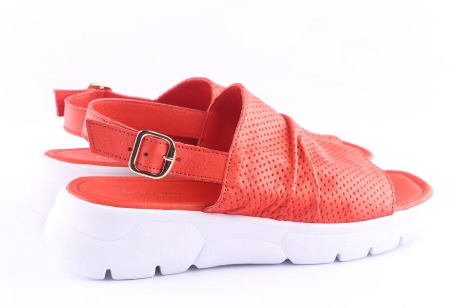 D.moro Shoes Women Leather Sandals For Summer: TAŞ-257 (Delikli) Red (Wholesale)