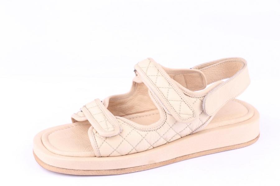 d.moro shoes Women Leather Sandals for summer: TAŞ-290 Beige Leather (Wholesale)