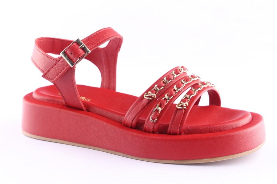 D.moro Shoes Women Leather Sandals For Summer: TAŞ-305 Red (Wholesale)