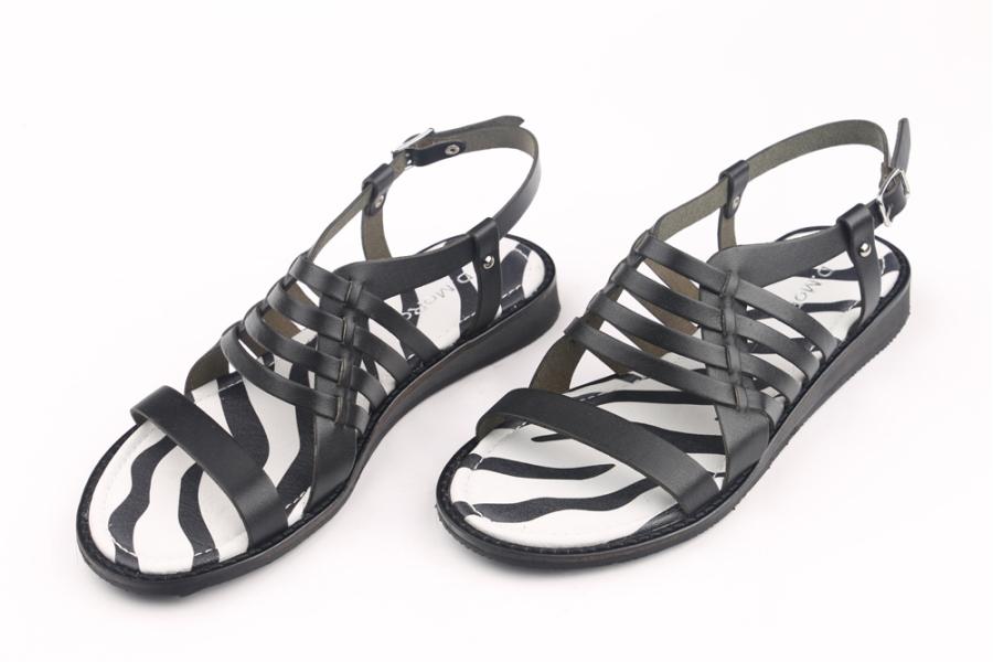 d.moro shoes Women Leather Sandals for summer: ZCR-14 Black Zebra Leather (Wholesale)