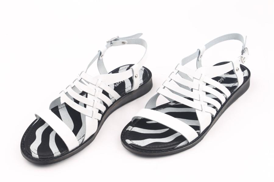 d.moro shoes Women Leather Sandals for summer: ZCR-14 White Zebra Leather (Wholesale)
