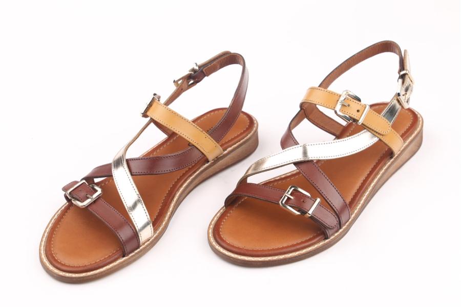 d.moro shoes Women Leather Sandals for summer: ZCR-18 Mix Color Brown Leather (Wholesale)
