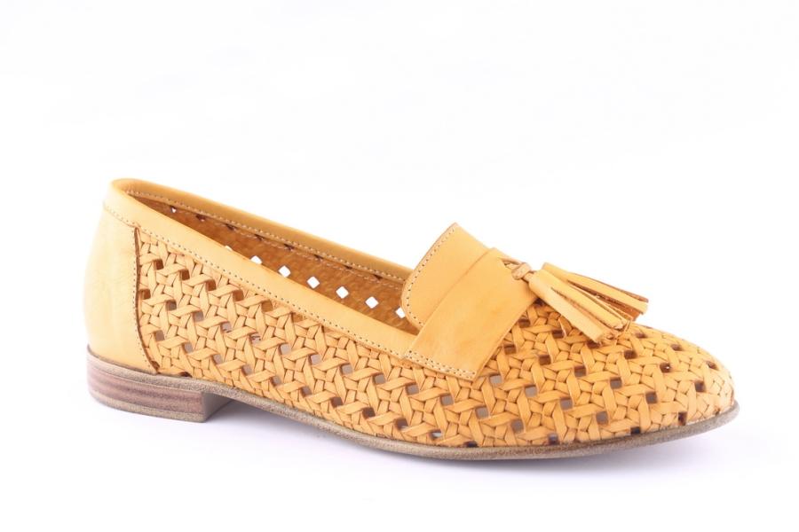 D.moro Shoes Women Leather Shoes For Summer: 1756 Mustard (Wholesale)