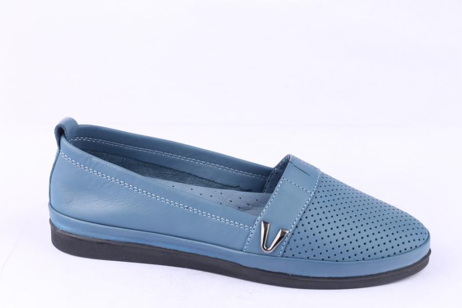 d.moro shoes Women Leather Shoes for summer: H-471 Blue Leather (Wholesale)
