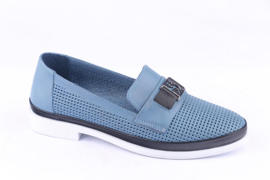 d.moro shoes Women Leather Shoes for summer: H-472 Blue Leather (Wholesale)