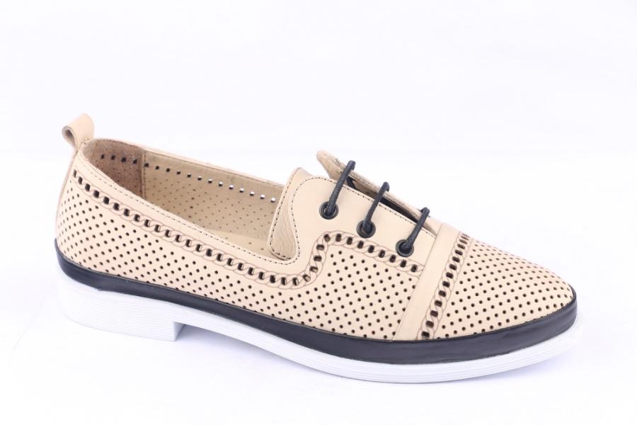 d.moro shoes Women Leather Shoes for summer: H-473 Beige Leather (Wholesale)