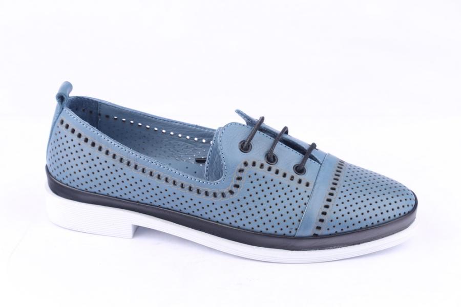 d.moro shoes Women Leather Shoes for summer: H-473 Blue Leather (Wholesale)