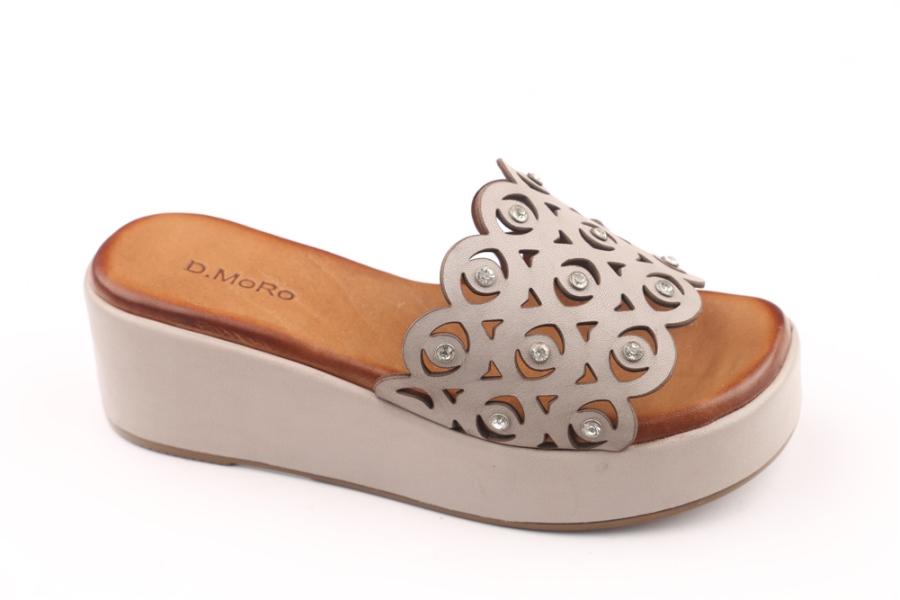 d.moro shoes Women Leather Slippers for summer: 053 Beige Leather (Wholesale)