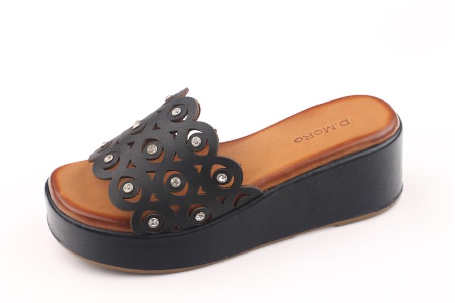 d.moro shoes Women Leather Slippers for summer: 053 Black Leather (Wholesale)