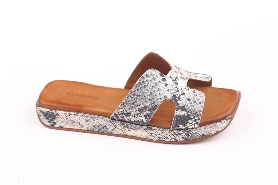 d.moro shoes Women Leather Slippers for summer: 101 Snake Brown Leather (Wholesale)