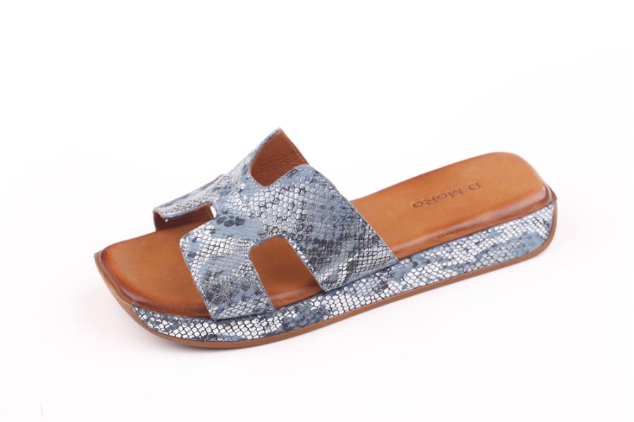 d.moro shoes Women Leather Slippers for summer: 101 Snake Navy Blue Leather (Wholesale)