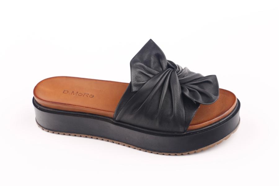 d.moro shoes Women Leather Slippers for summer: 102 Black Leather (Wholesale)