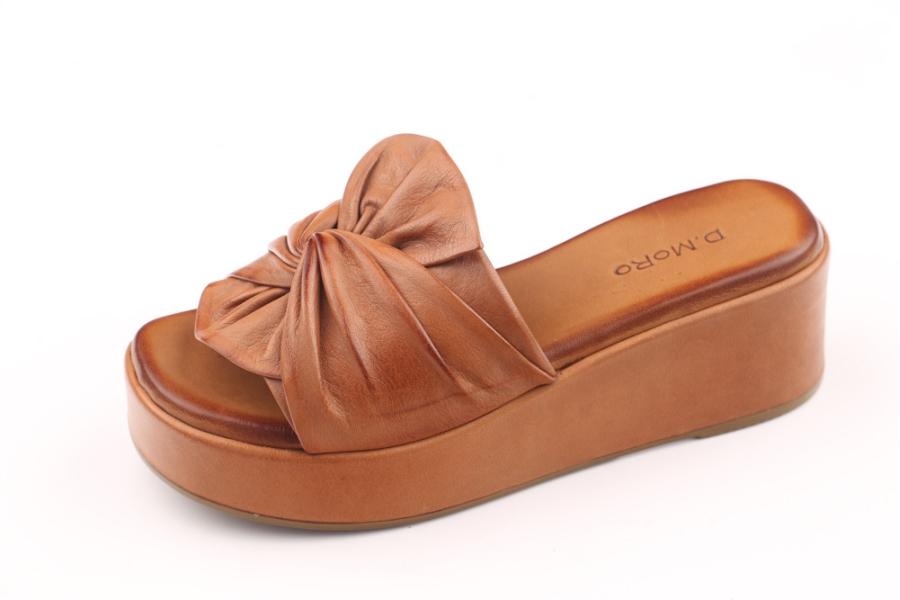 d.moro shoes Women Leather Slippers for summer: 102 Tan Leather (Wholesale)