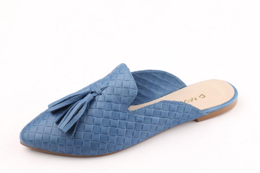 d.moro shoes Women Leather Slippers for summer: 1147 Blue Leather (Wholesale)