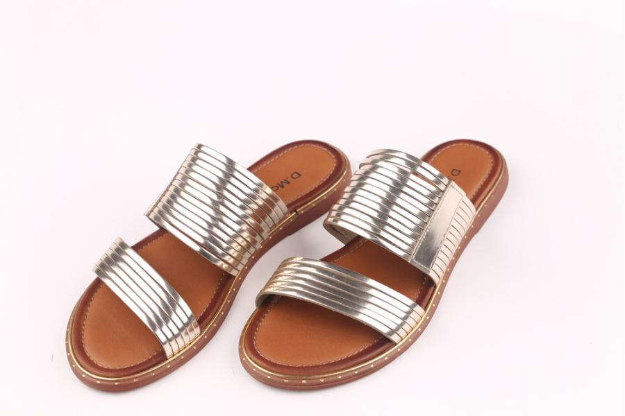 d.moro shoes Women Leather Slippers for summer: 11644-16 Gold Brown Leather (Wholesale)