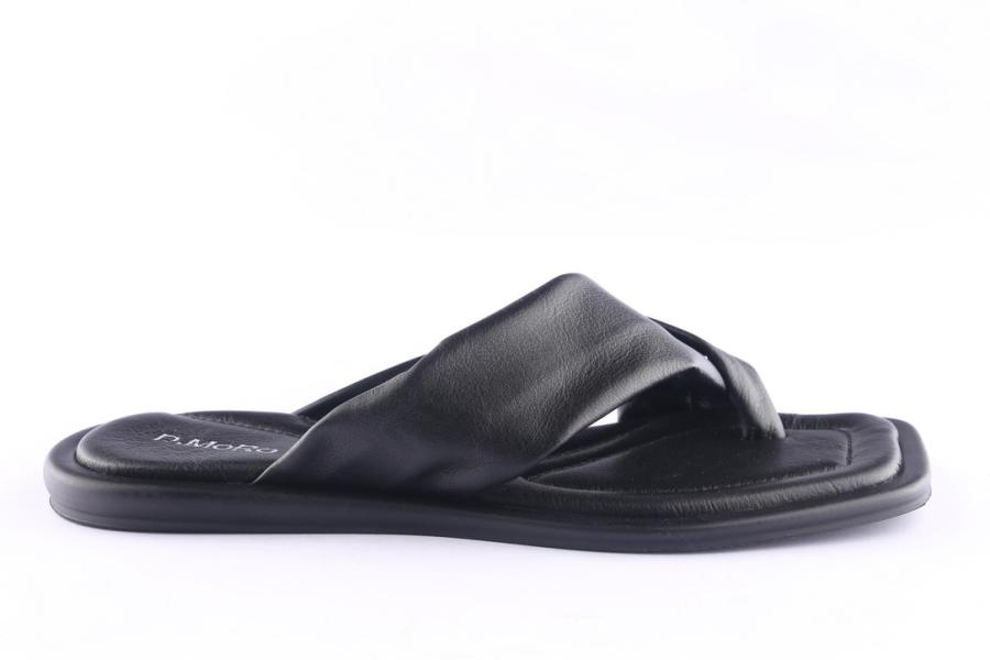d.moro shoes Women Leather Slippers for Summer: 12117-16 Black (Wholesale)
