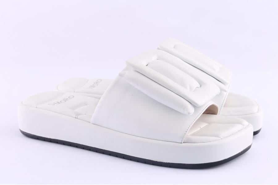 D.moro Shoes Women Leather Slippers For Summer: 12970 White (Wholesale)