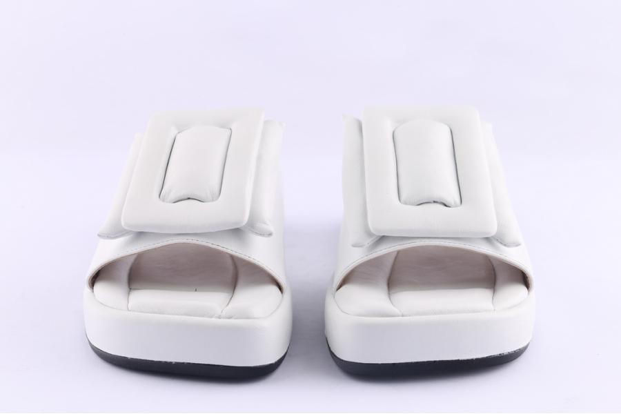 D.moro Shoes Women Leather Slippers For Summer: 12970 White (Wholesale)