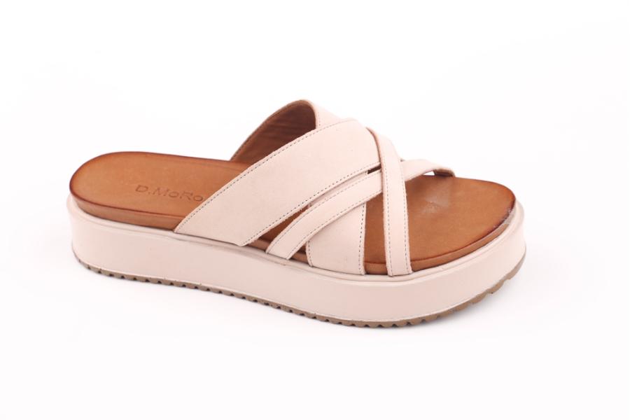 d.moro shoes Women Leather Slippers for summer: 205 Beige Leather (Wholesale)