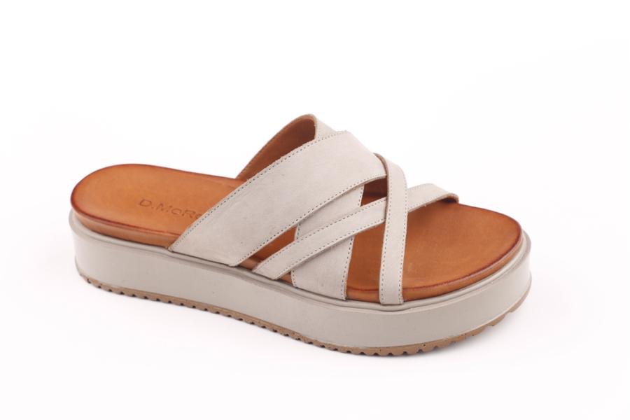 d.moro shoes Women Leather Slippers for summer: 205 Light Grey Leather (Wholesale)