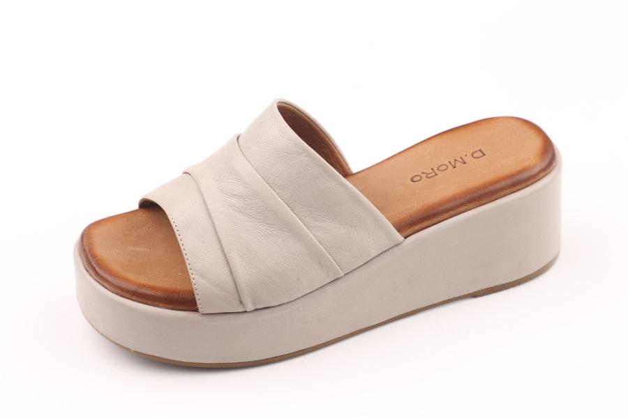 d.moro shoes Women Leather Slippers for summer: 207 Beige Leather (Wholesale)