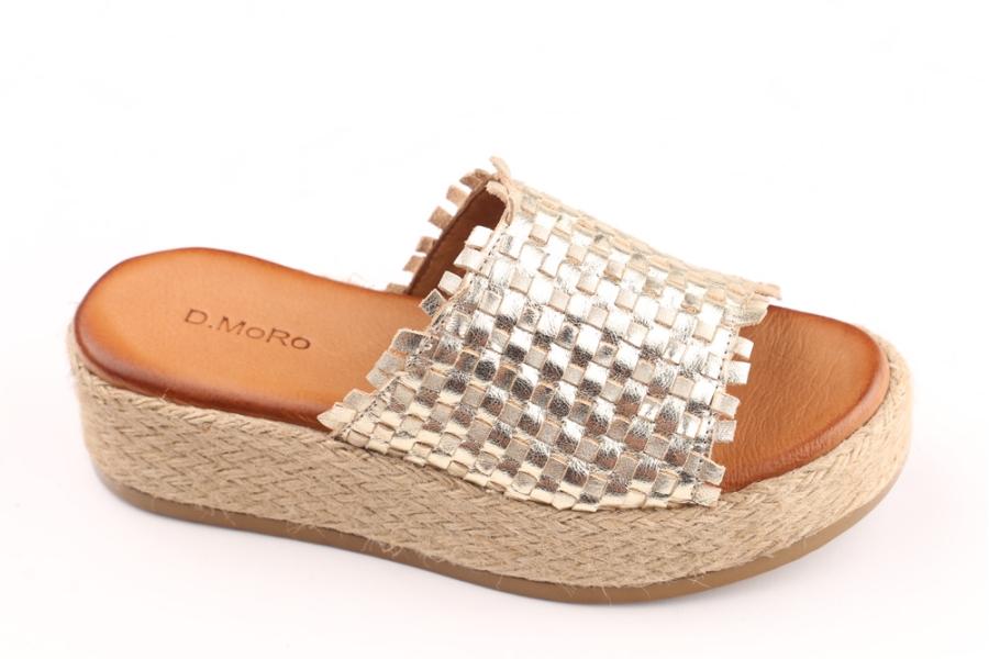 d.moro shoes Women Leather Slippers for summer: 209 Gold Leather (Wholesale)