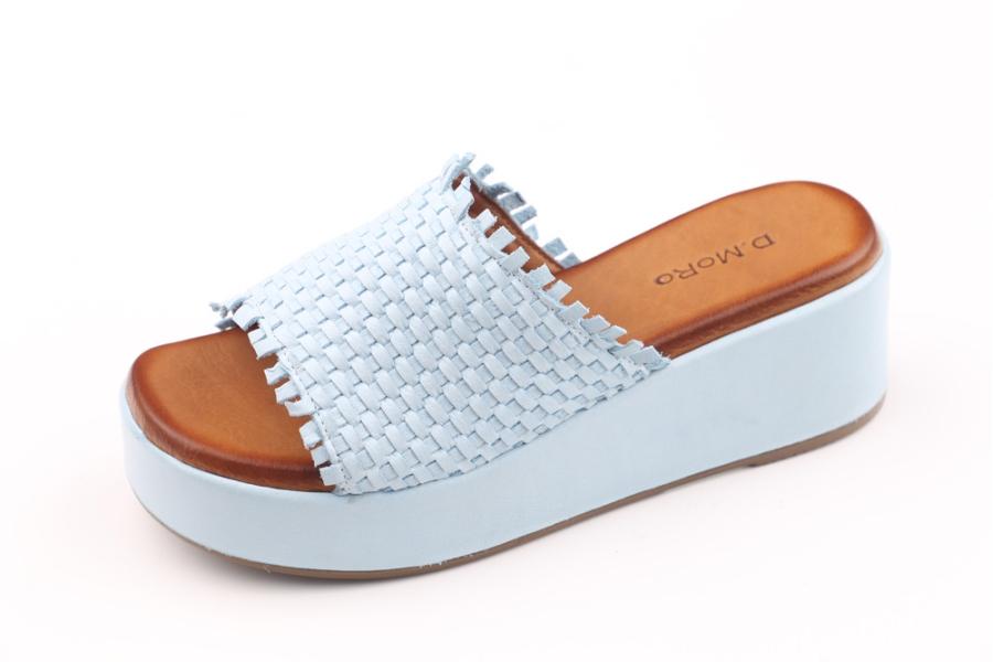 d.moro shoes Women Leather Slippers for summer: 209 Light Blue Leather (Wholesale)