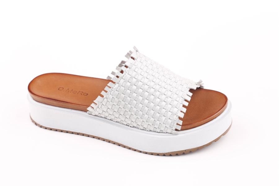d.moro shoes Women Leather Slippers for summer: 209 White Leather (Wholesale)