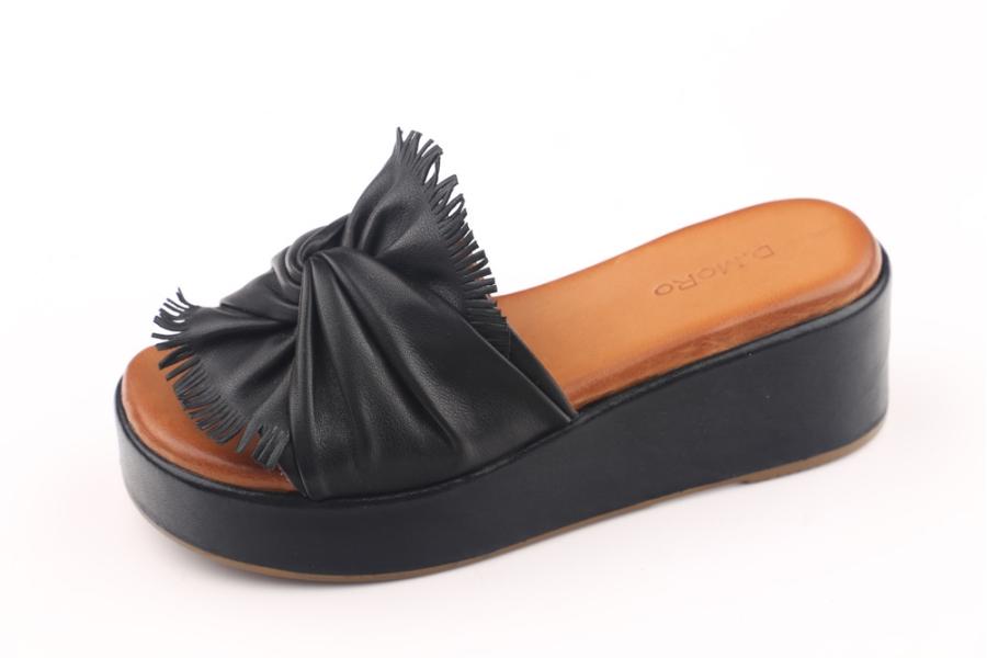 d.moro shoes Women Leather Slippers for summer: 210 Black Leather (Wholesale)
