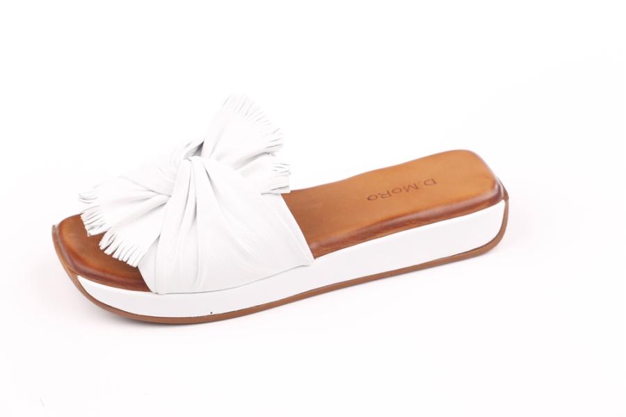 d.moro shoes Women Leather Slippers for summer: 210 White Leather (Wholesale)
