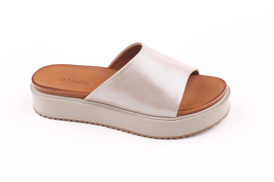 d.moro shoes Women Leather Slippers for summer: 220 Silver Leather (Wholesale)