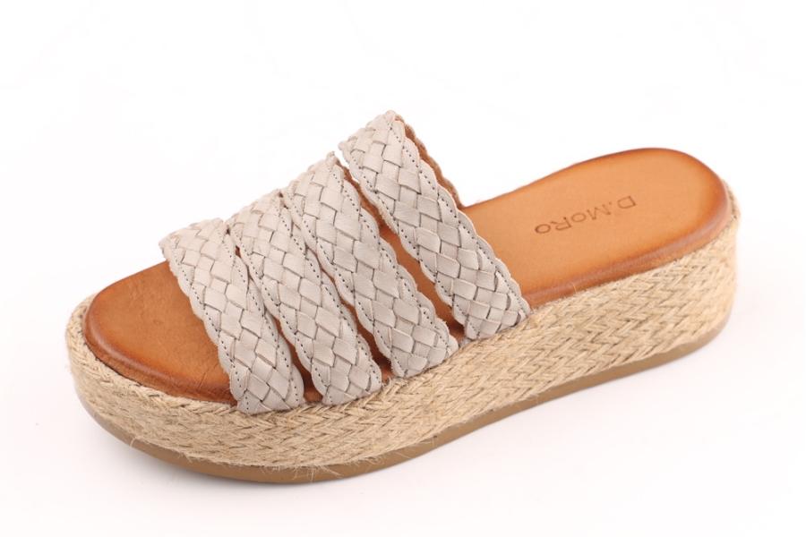 d.moro shoes Women Leather Slippers for summer: 255 Beige Leather (Wholesale)