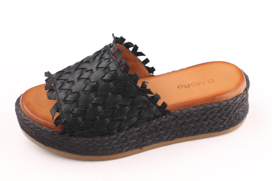 d.moro shoes Women Leather Slippers for summer: 257 Black Leather (Wholesale)
