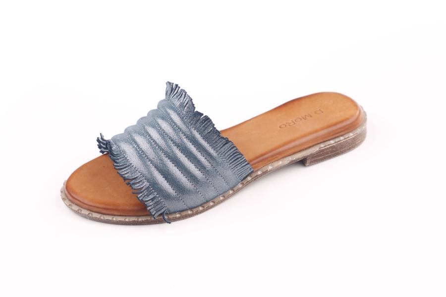 d.moro shoes Women Leather Slippers for summer: 260 Navy Blue Leather (Wholesale)