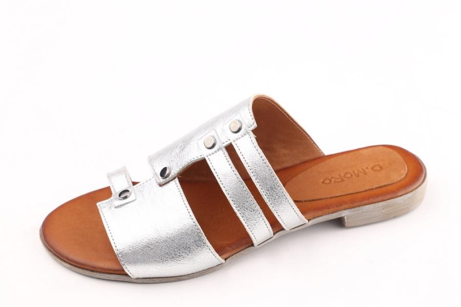 d.moro shoes Women Leather Slippers for summer: 57 Silver Leather (Wholesale)