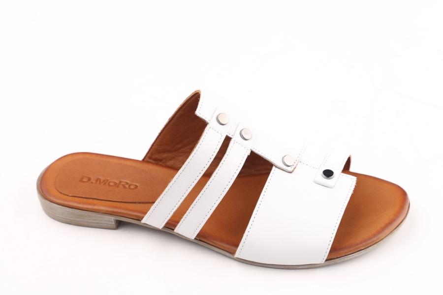 d.moro shoes Women Leather Slippers for summer: 57 White Leather (Wholesale)
