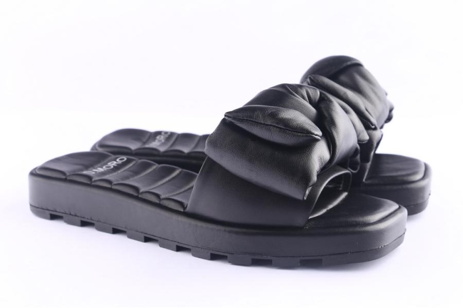 D.moro Shoes Women Leather Slippers For Summer: 87017 Black (Wholesale)