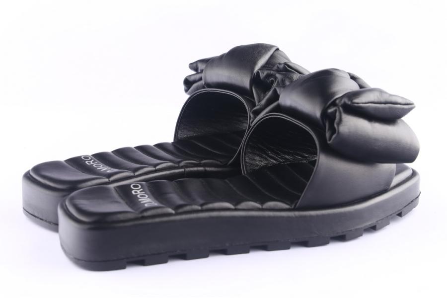 D.moro Shoes Women Leather Slippers For Summer: 87017 Black (Wholesale)
