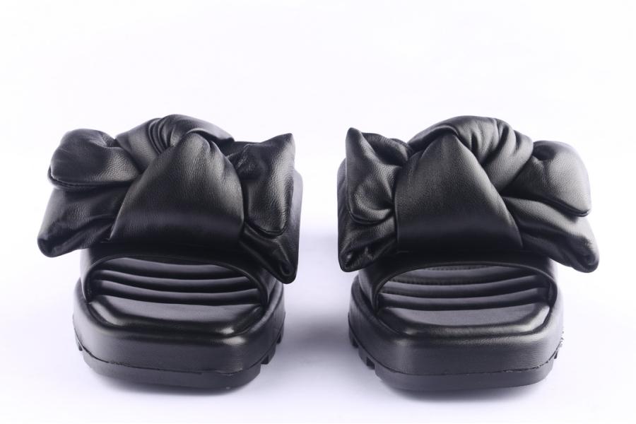 D.moro Shoes Women Leather Slippers For Summer: 87017 Black (Wholesale)