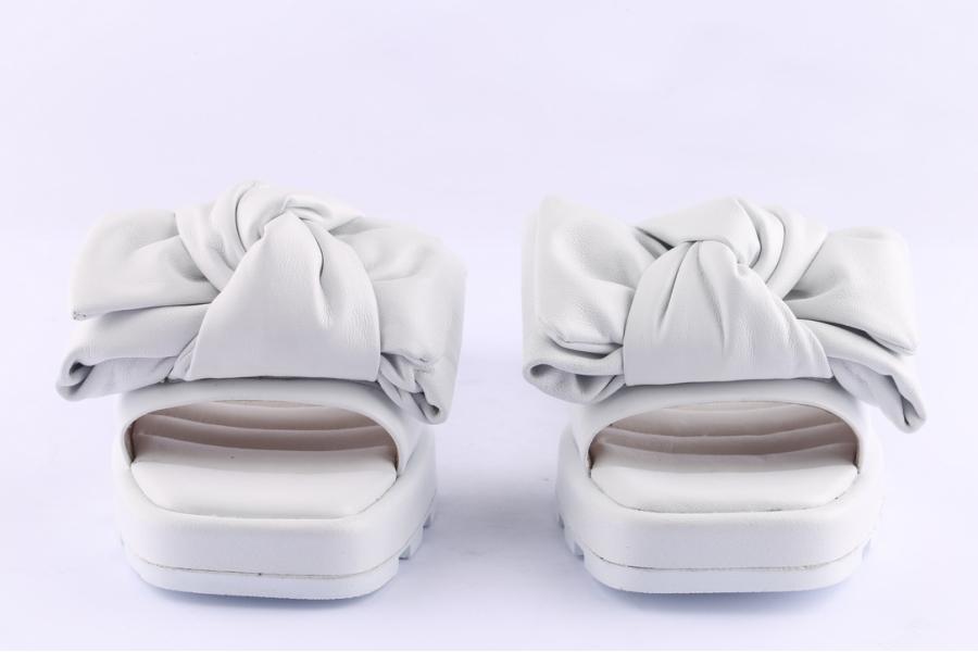 D.moro Shoes Women Leather Slippers For Summer: 87017 White (Wholesale)