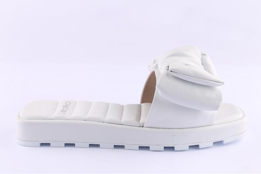 d.moro shoes Women Leather Slippers for Summer: 87017 White (Wholesale)