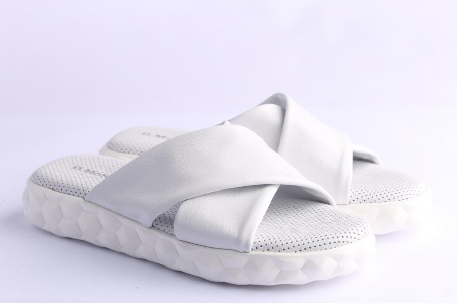 D.moro Shoes Women Leather Slippers For Summer: A282 White (Wholesale)