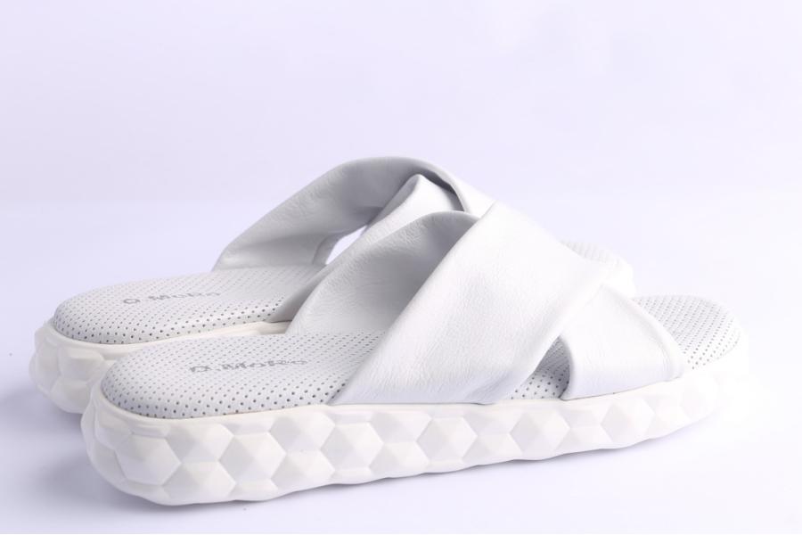D.moro Shoes Women Leather Slippers For Summer: A282 White (Wholesale)