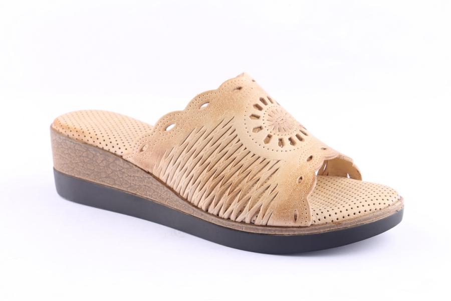 D.moro Shoes Women Leather Slippers For Summer: A381 Beige (Wholesale)