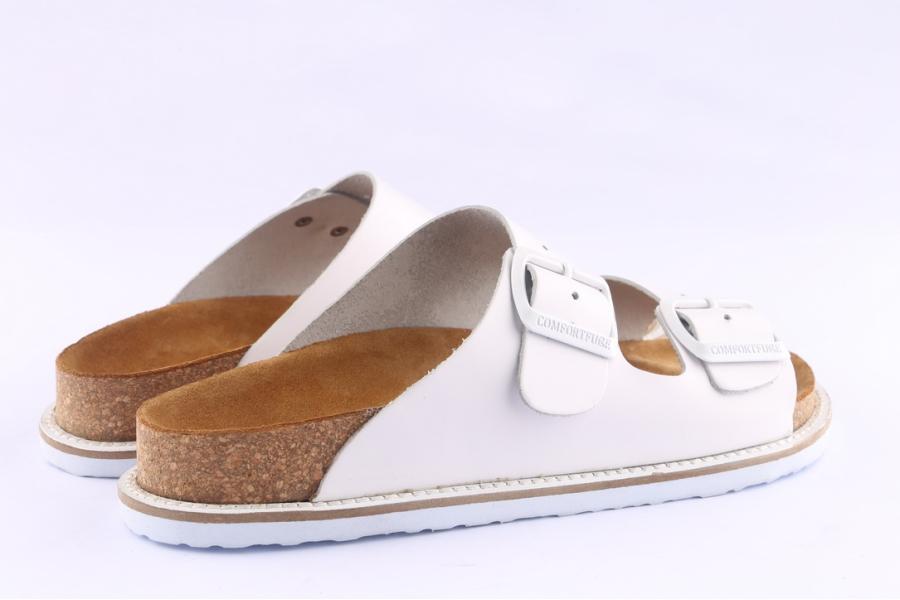 D.moro Shoes Women Leather Slippers For Summer: AHM White (Wholesale)