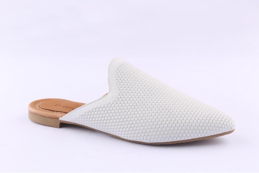 D.moro Shoes Women Leather Slippers For Summer: ARJ-055 White (Wholesale)