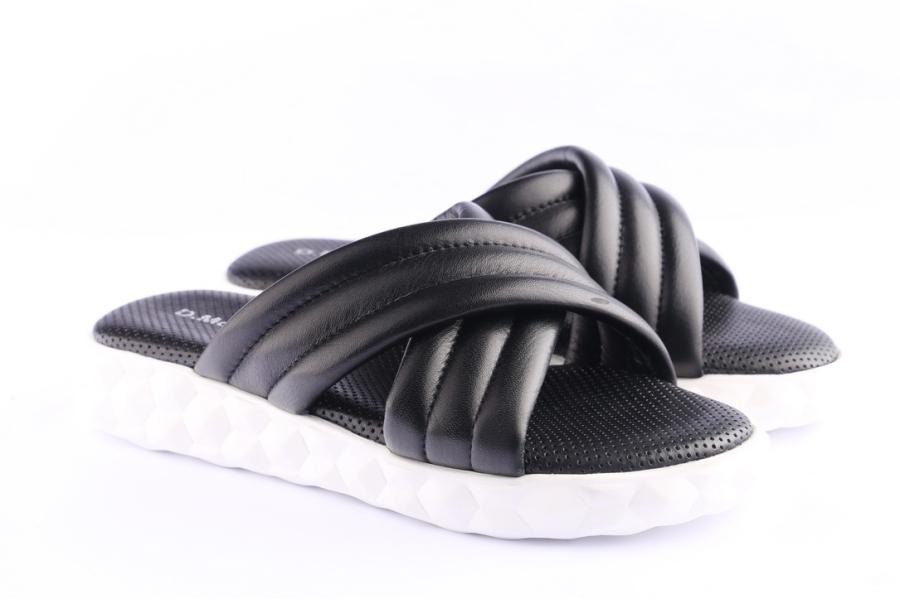 D.moro Shoes Women Leather Slippers For Summer: C703 Black (Wholesale)