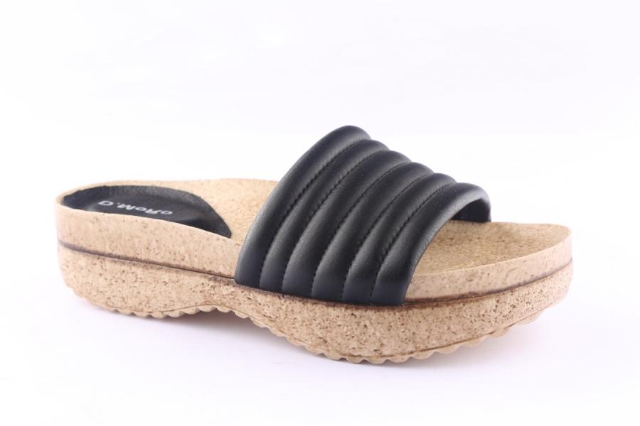 D.moro Shoes Women Leather Slippers For Summer: C710 Black (Wholesale)