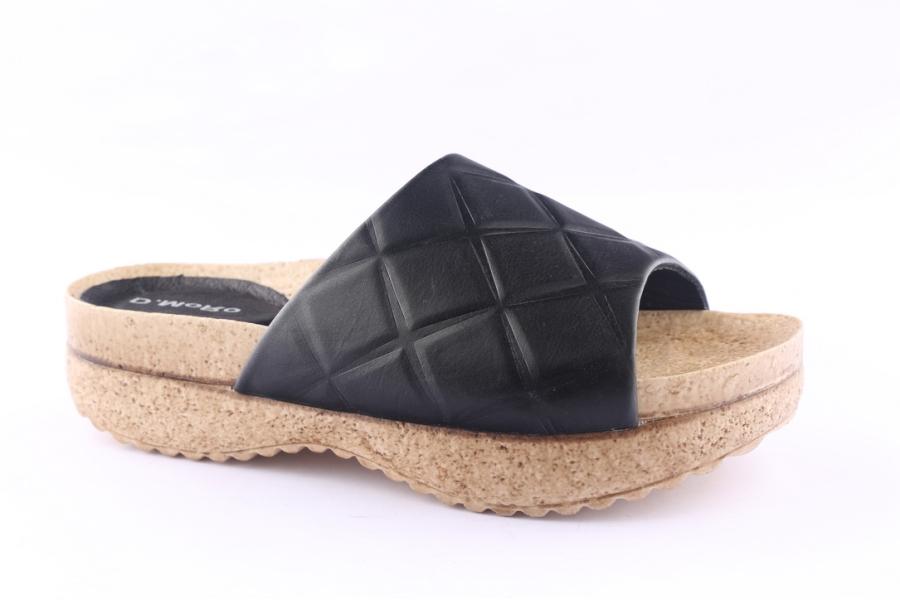 D.moro Shoes Women Leather Slippers For Summer: C712 Black (Wholesale)