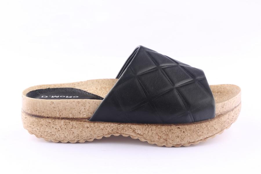 d.moro shoes Women Leather Slippers for Summer: C712 Black (Wholesale)